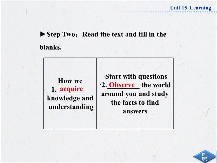 2014年高中英语北师大版必修5同步教学备课资源《Unit15Learning》SectionⅢ_第5页