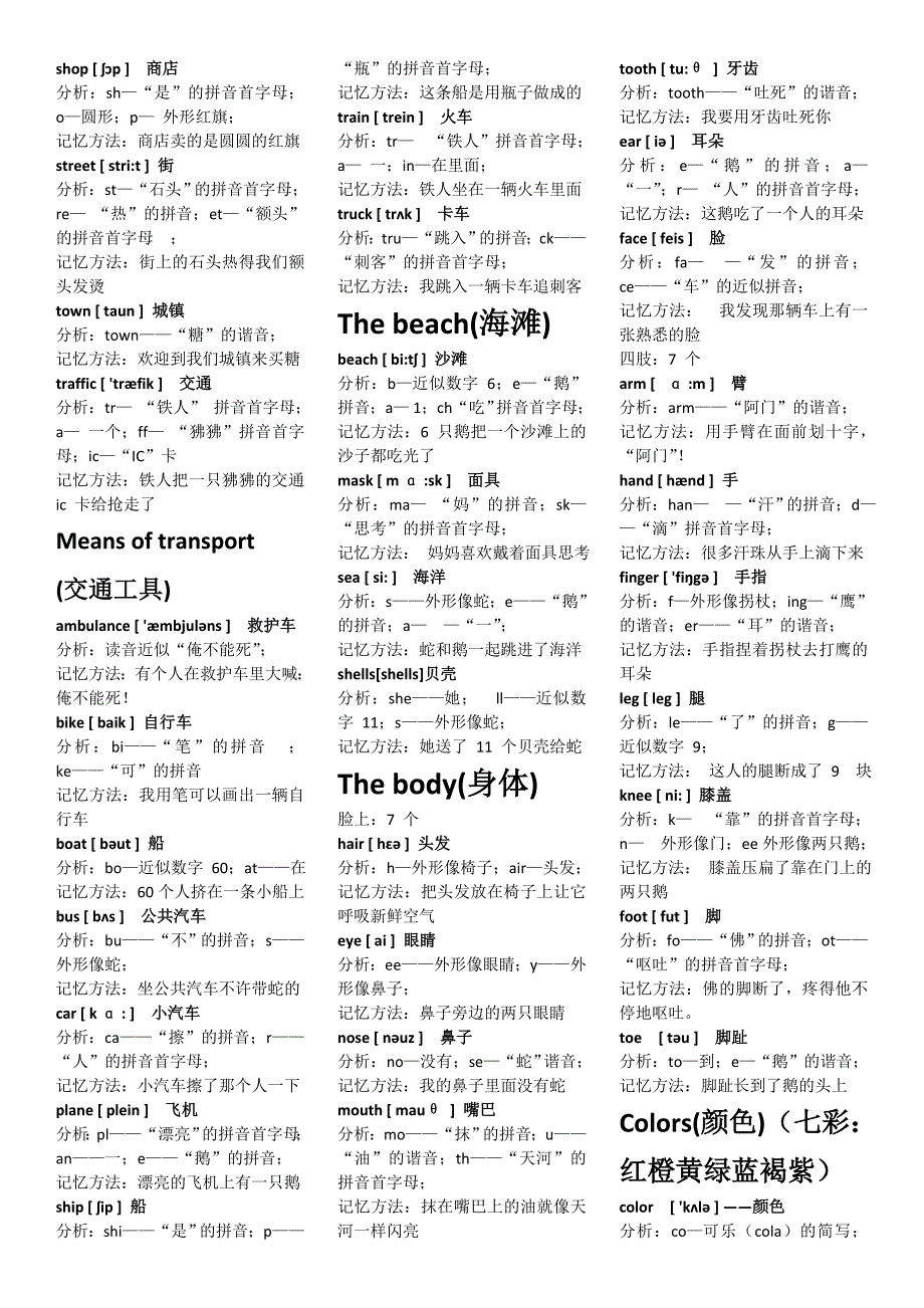 完美版小学英语单词图像记忆法_第4页