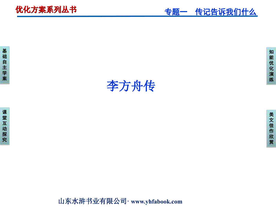 苏教语文选修《传记选读》课件专题一李方舟传_第1页