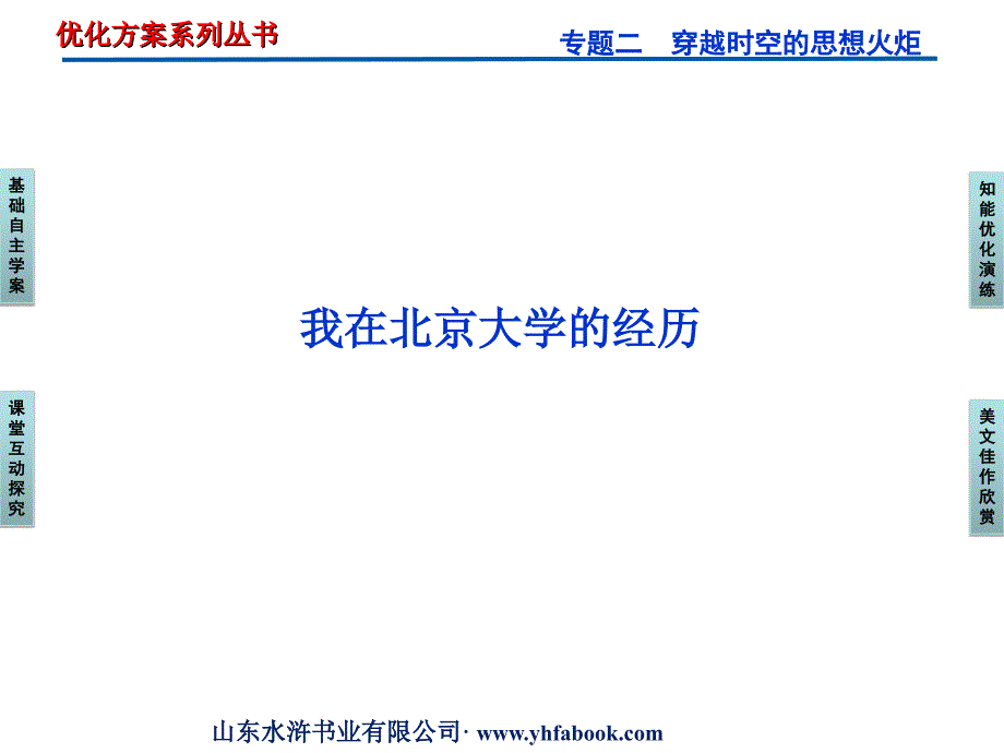 苏教语文选修《传记选读》课件专题二我在北京大学的经历_第1页