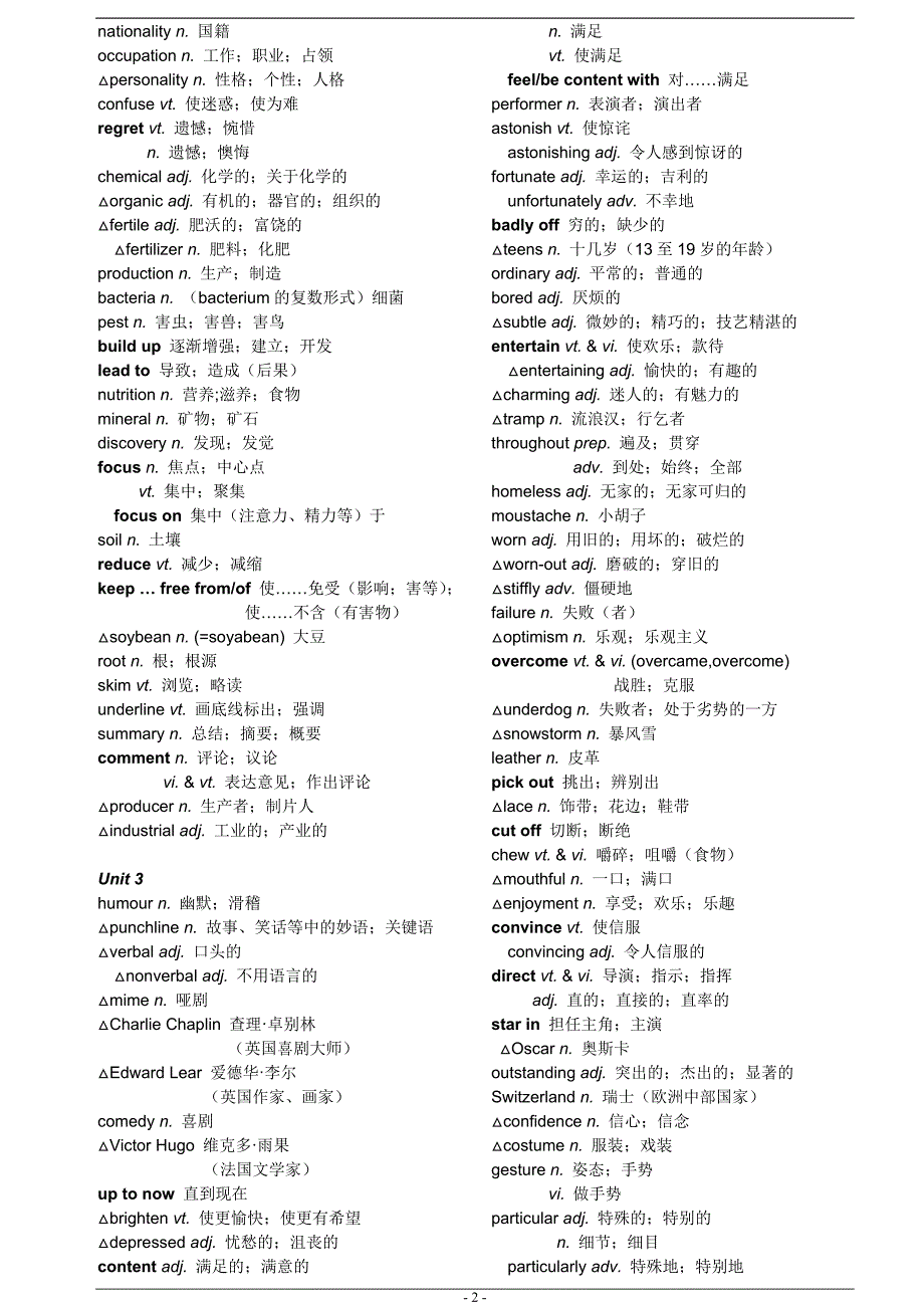 人教版高中英语除必修一二以外所有单词表_第2页