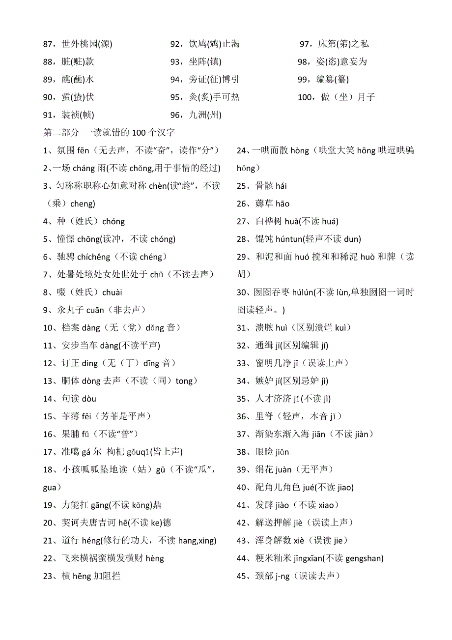 一写就错的100个汉字和一读就错的100个汉字lx_第2页