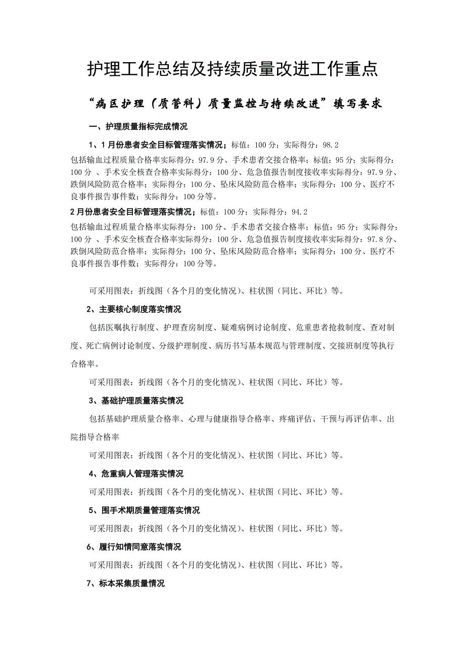 护理工作总结及持续质量改进工作重点_第1页