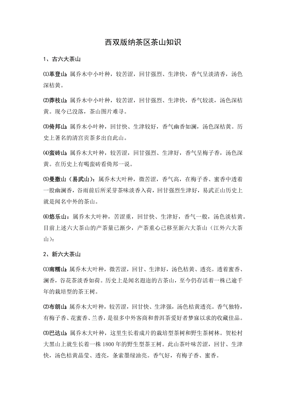 西双版纳茶区茶山知识_第1页