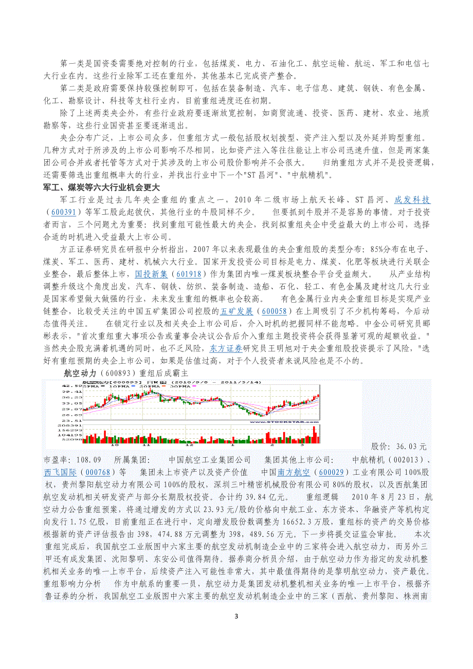 最可能出大牛股的央企重组165股交易信息_第3页