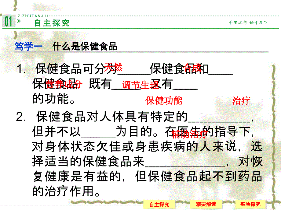 2014-2015学年高中化学2-4正确对待保健食品同步课件鲁科版选修1_第3页