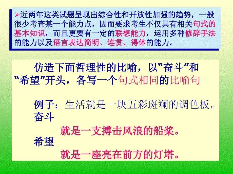 高考语文语言运用专题热门题型——仿写讲座_第5页