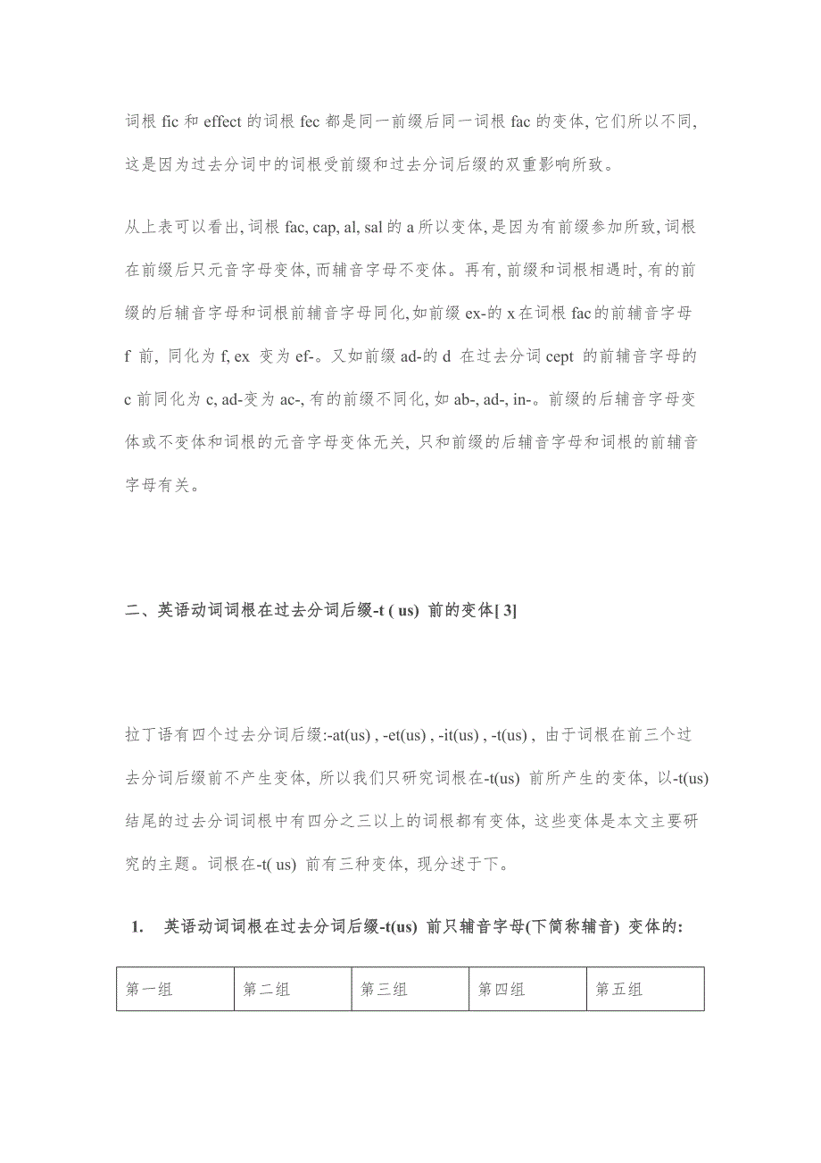 论英语动词词根在前缀后及过去分词后缀-t(us)前的变体_第3页