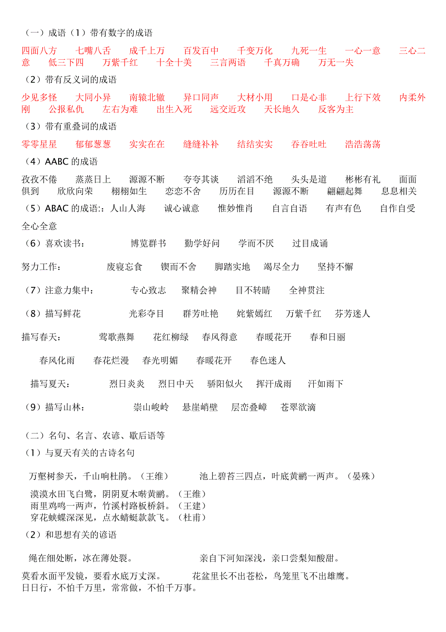 小学语文最实用的成语、谚语、歇后语积累_第1页