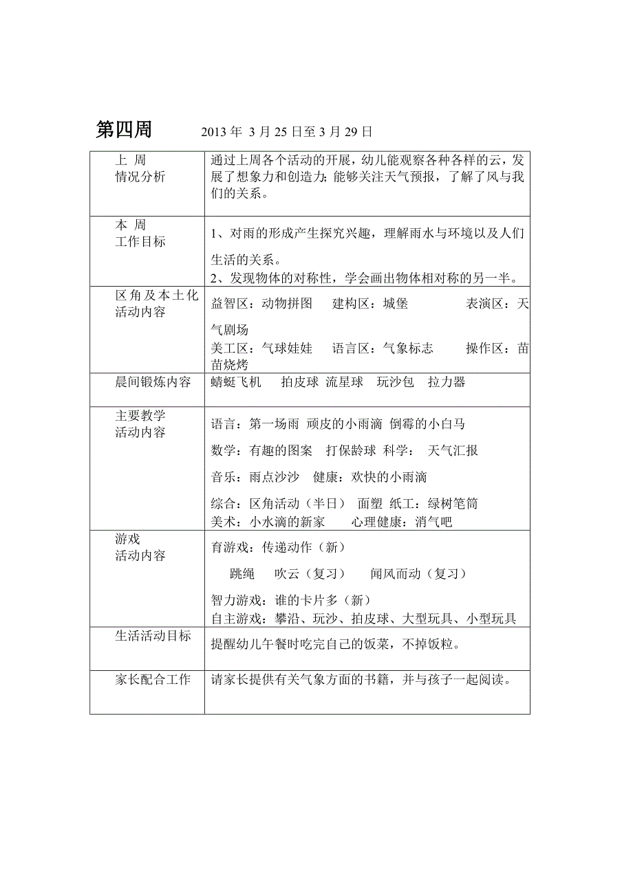 幼儿园大班周工作计划2011-2012年_第4页