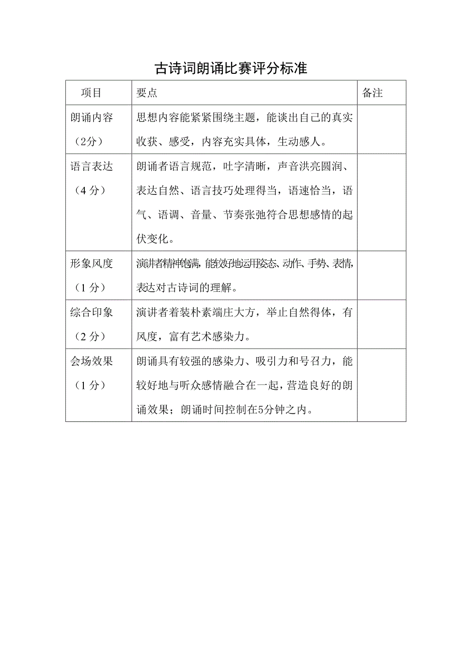 小学古诗词朗诵大赛方案_第4页