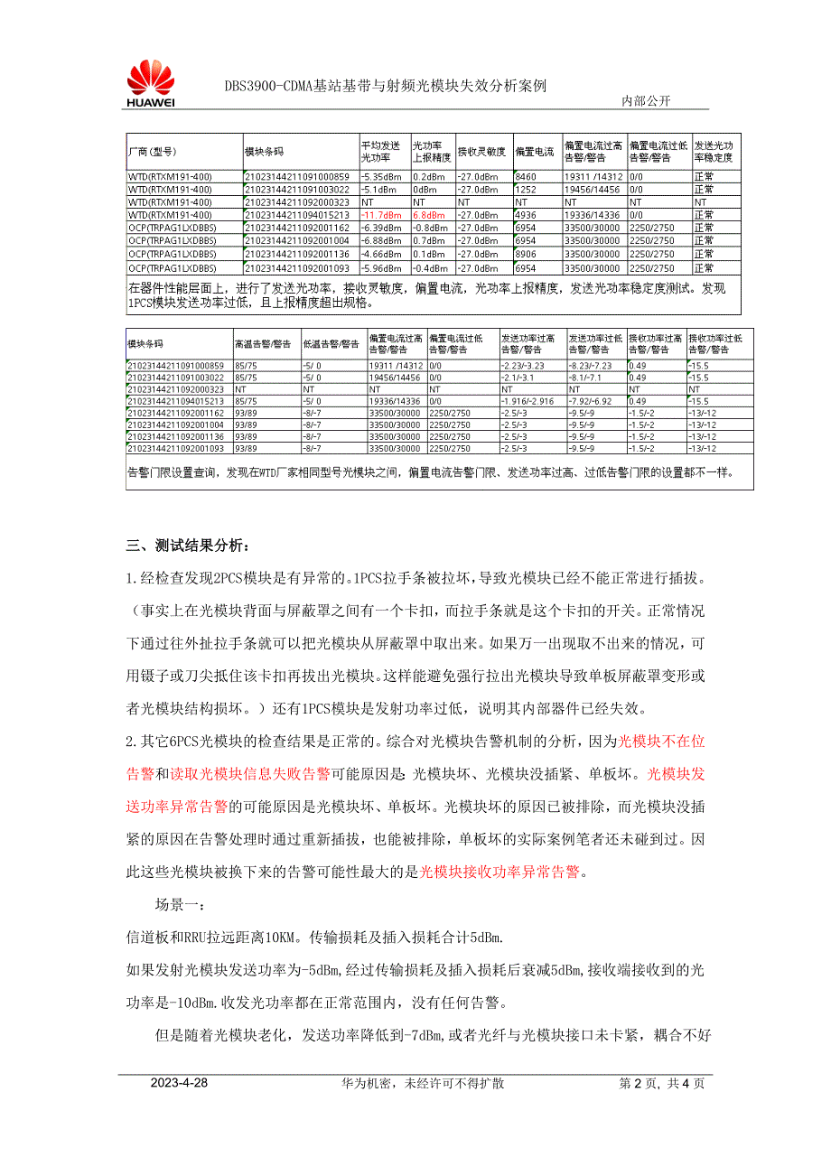 DBS3900-CDMA基站基带与射频光模块失效分析案例_第2页