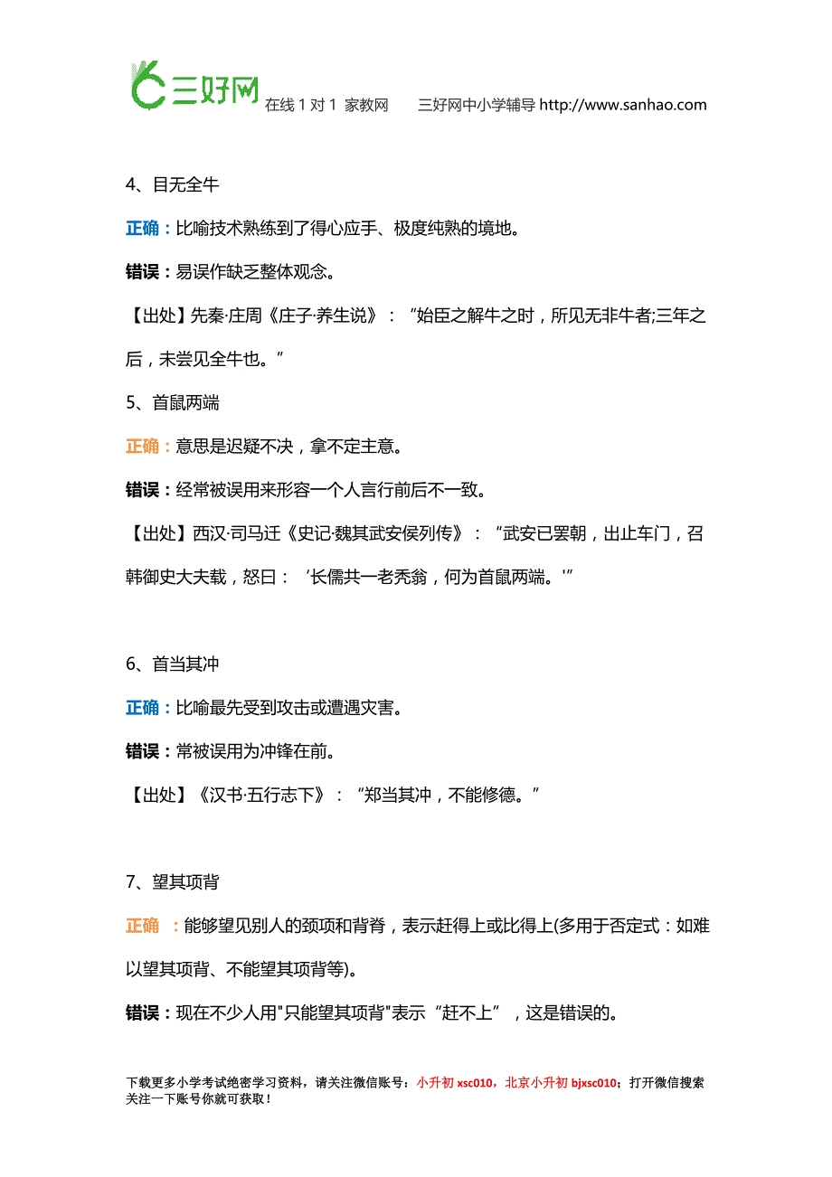 小升初备考资料小升初语文中20个经常被用错的成语_第2页