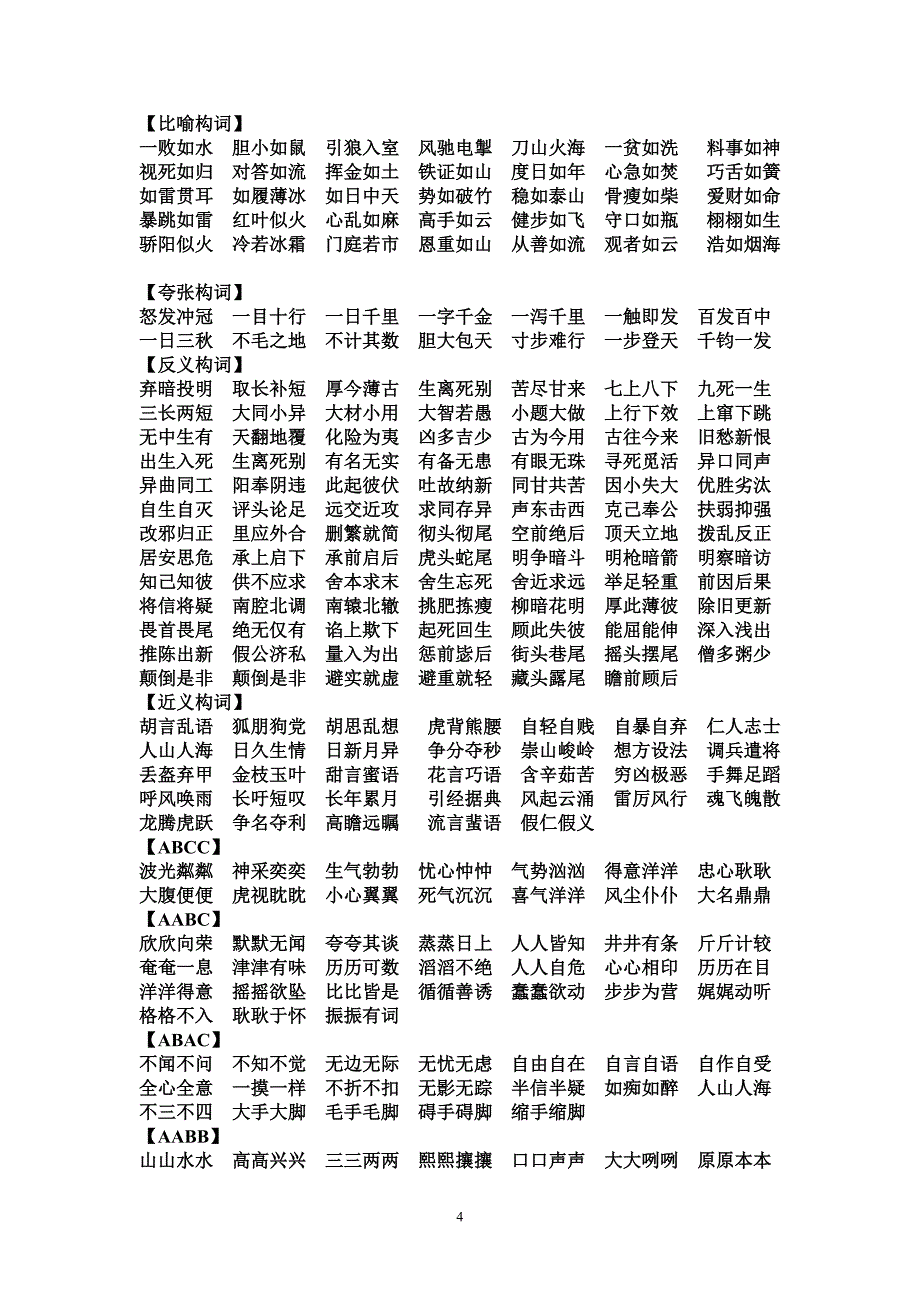 小升初基础知识词语复习汇总_第4页