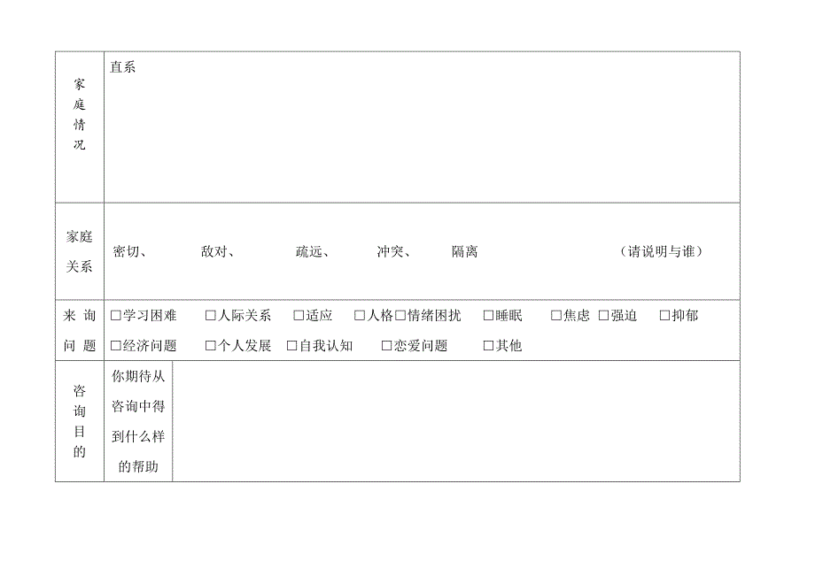 心理咨询登记表(适合成年人咨询)_第3页