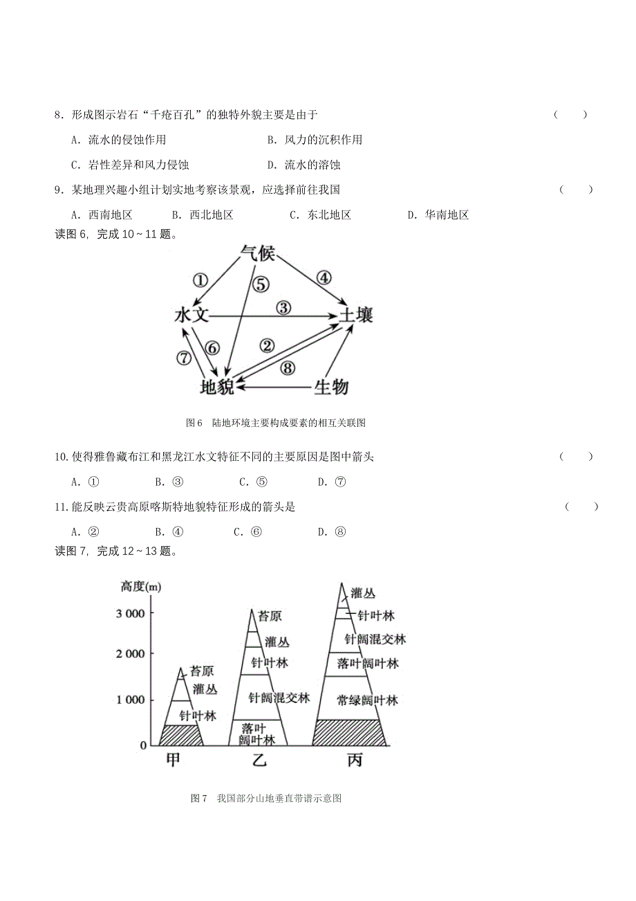 江南十校2013届新高三摸底联考地理试题_第3页