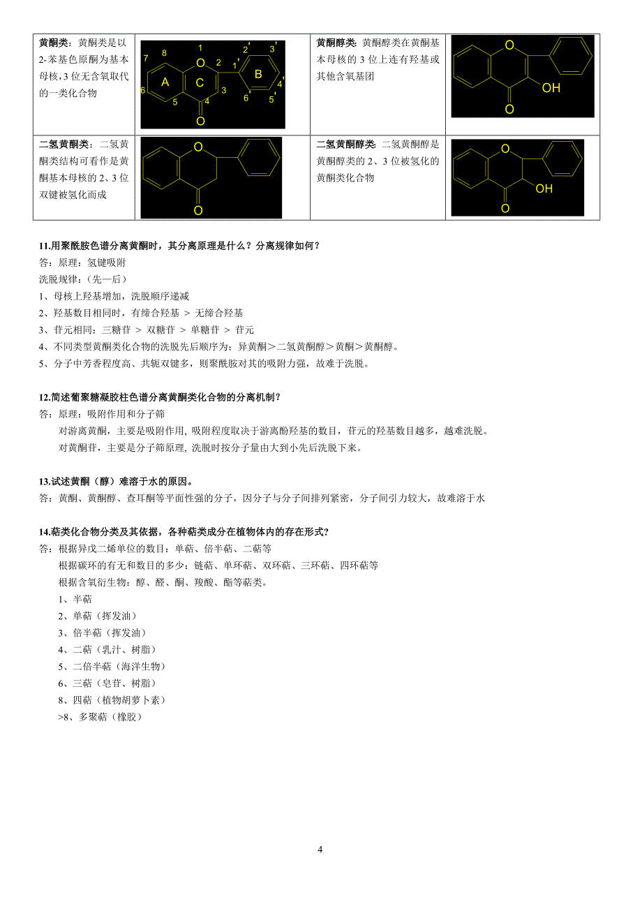 天然药物化学名词解释简答答案_第4页