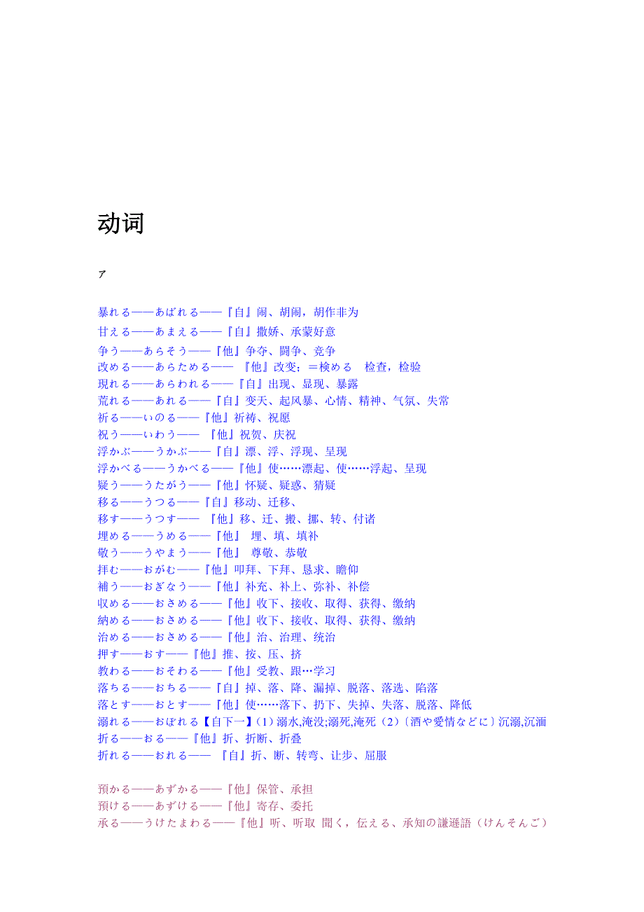N2词汇总结蓝字是能猜出来意思的红字是汉字意义不同的黑字是平假_第1页