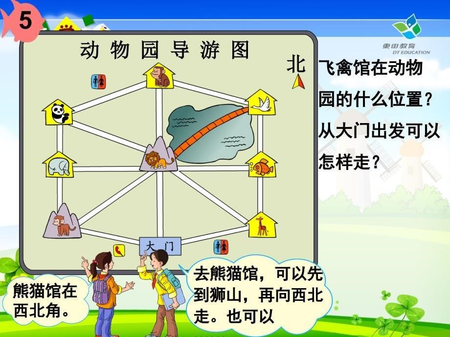 人教版三年级数学下册《位置与方向》认识八个方向练习_第5页