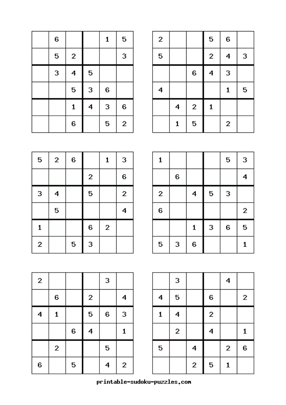 数独作业(六宫格)_第1页