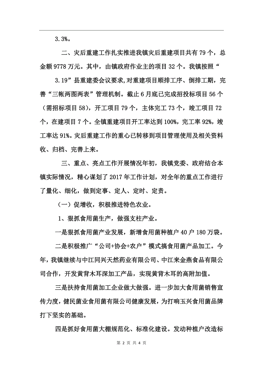 乡镇上半年工作总结及下半年工作打算_第2页