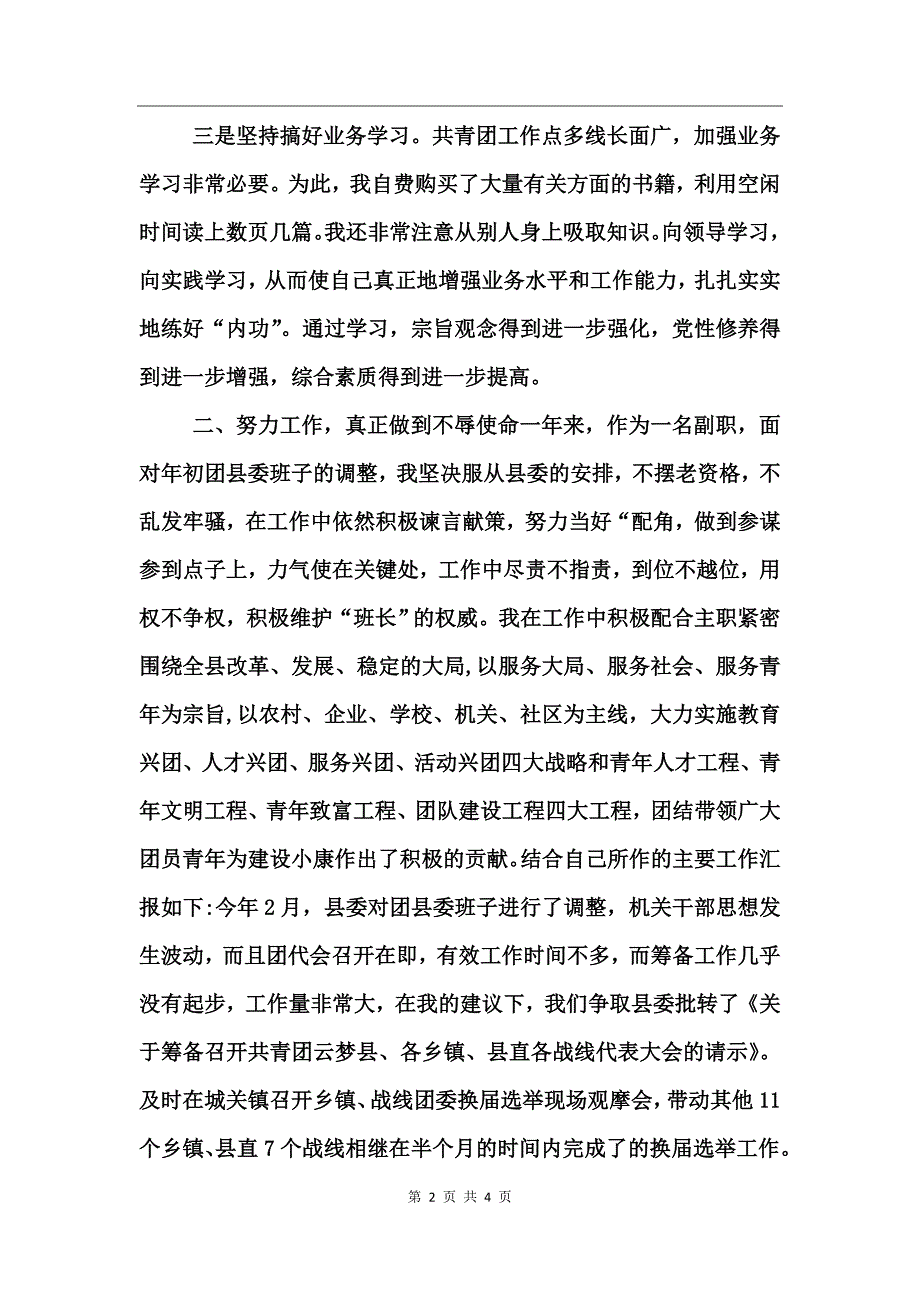 团市委副书记述职述廉报告_第2页