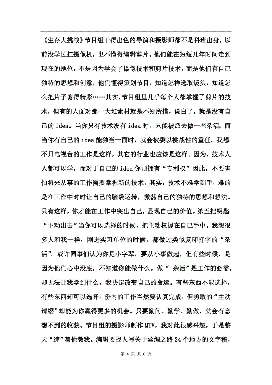 大三暑期电视台实习报告_第4页