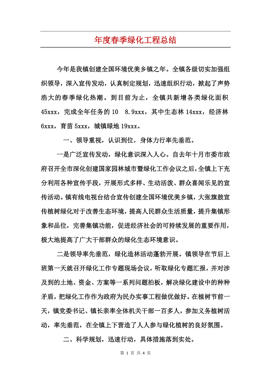 年度春季绿化工程总结 (2)_第1页