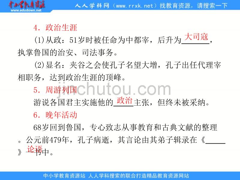 2013人民版选修4专题二第一课《儒家学派的创始人——孔子》课件_第5页