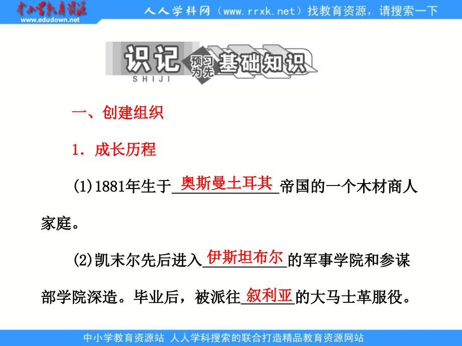 2013人民版选修4专题四第四课《“土耳其之父”凯末尔》课件_第4页