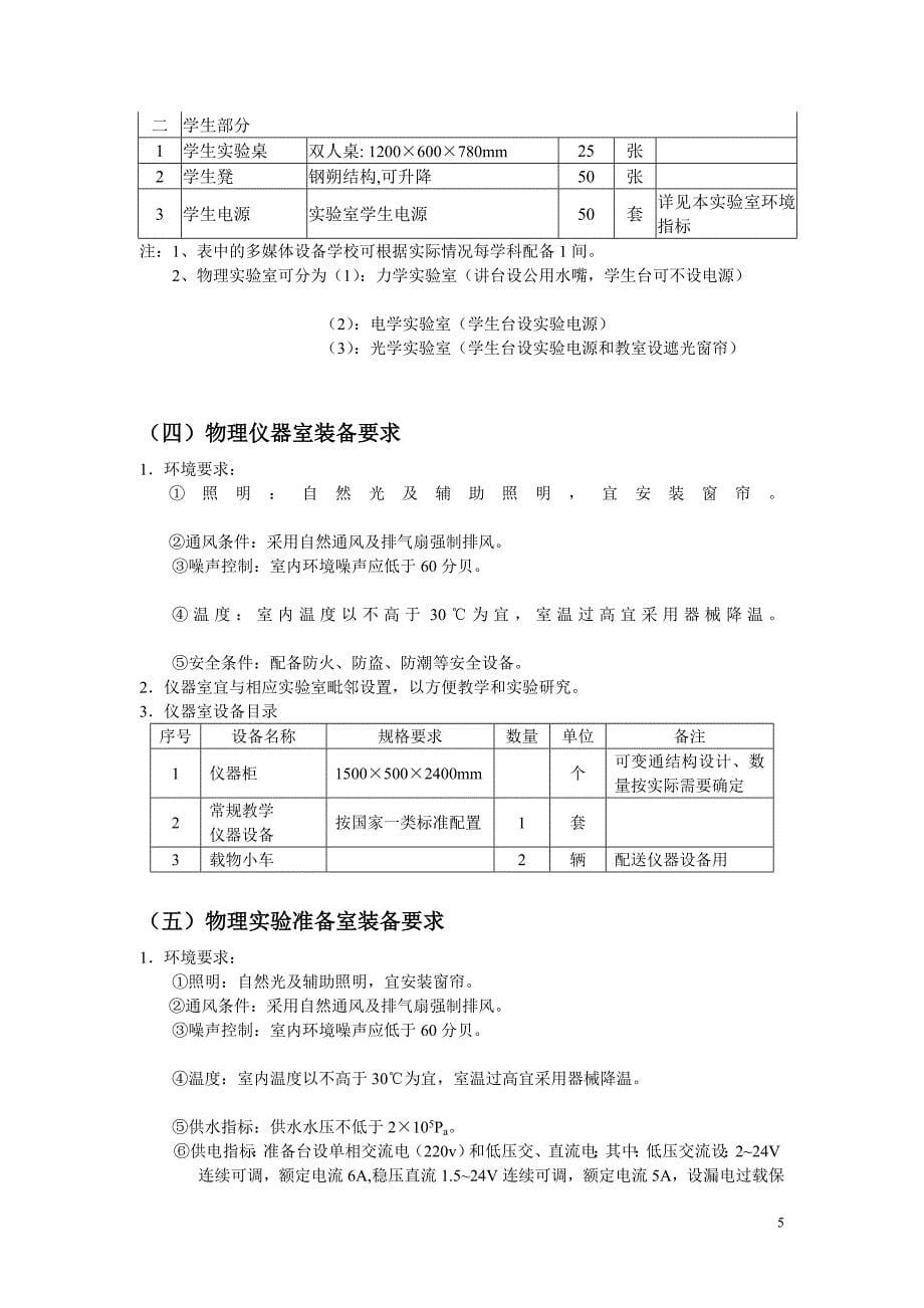 广东省示范性中小学实验室及功能教室建设标准_第5页