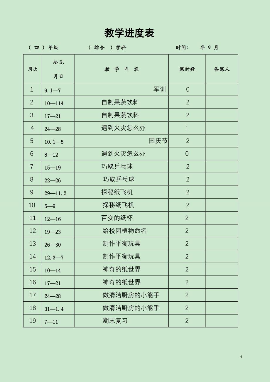 辽师大版小学四年级上册综合实践电子教案全册_第4页