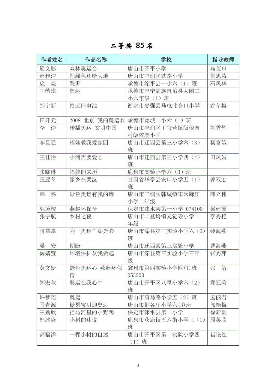 “绿色奥运心燕赵环保情”少年儿童_第3页