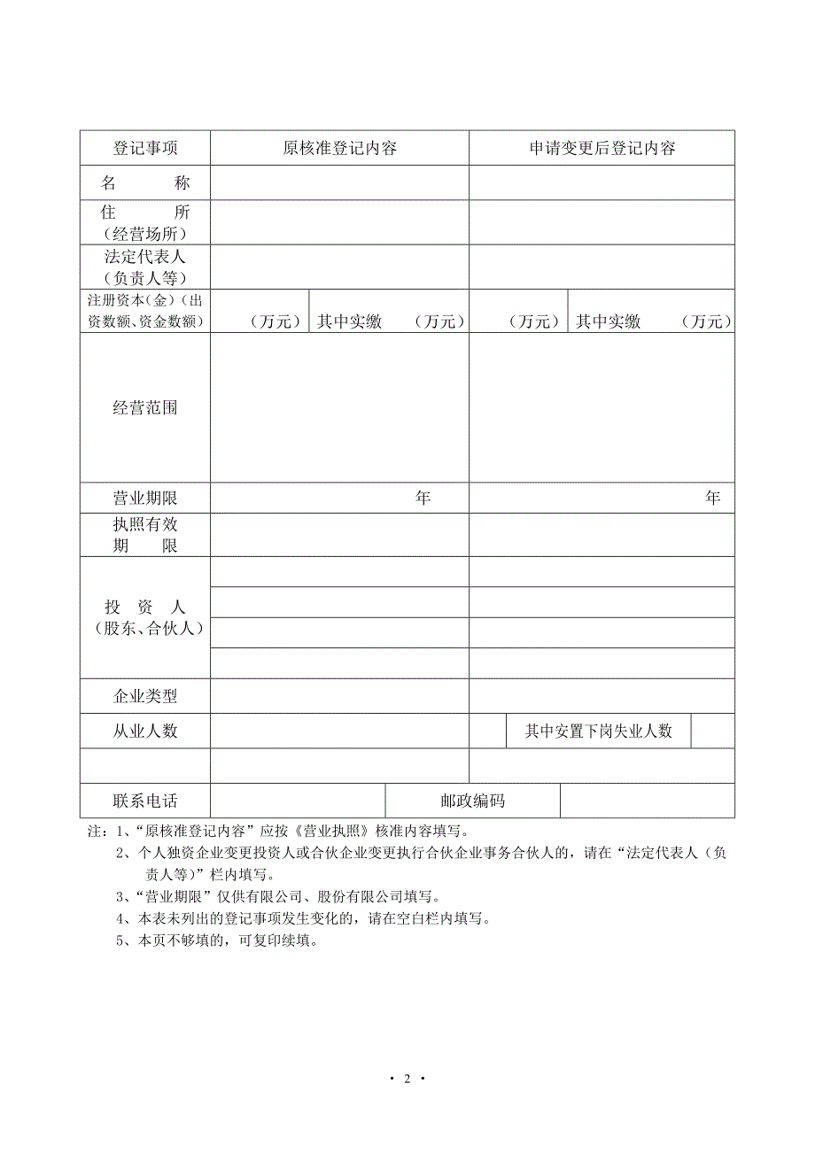 《企业变更(改制)登记申请书》_第3页