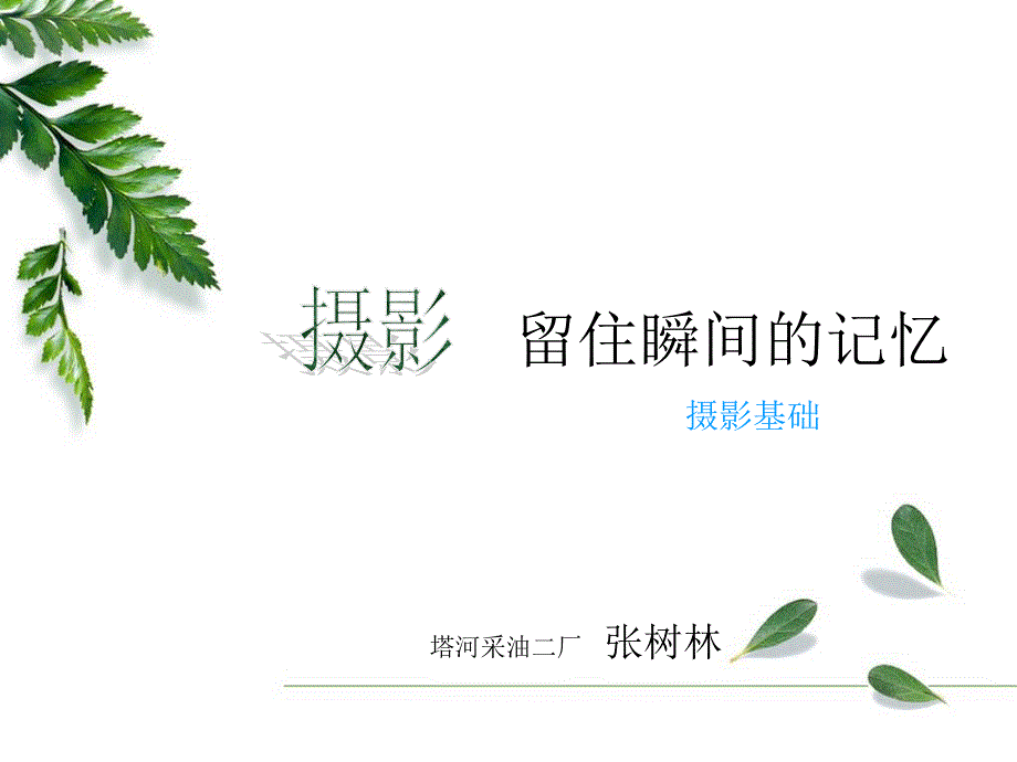 摄影留住瞬间的记忆张树林_第1页