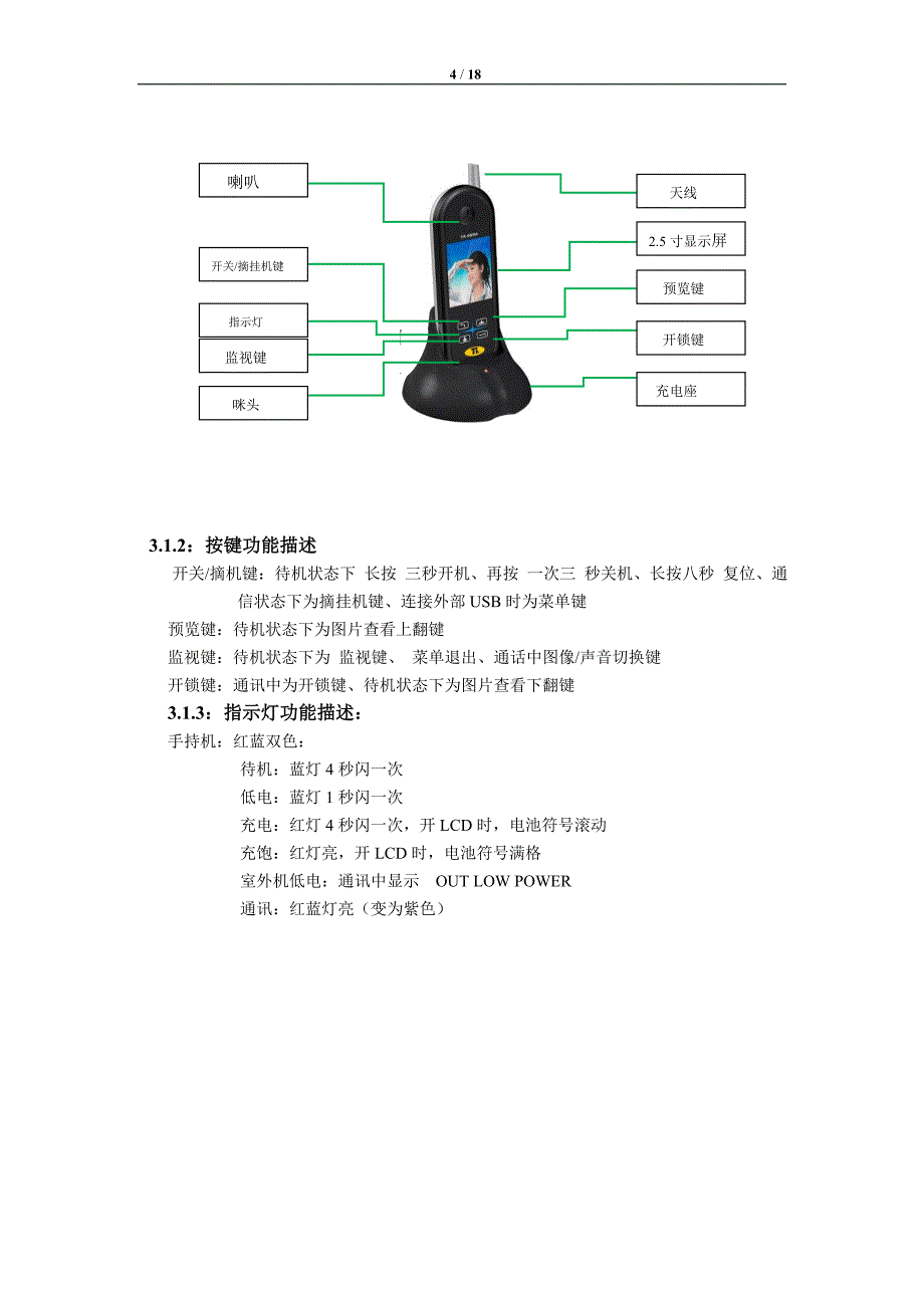 无线可视门铃TA-999A说明书--3_第4页