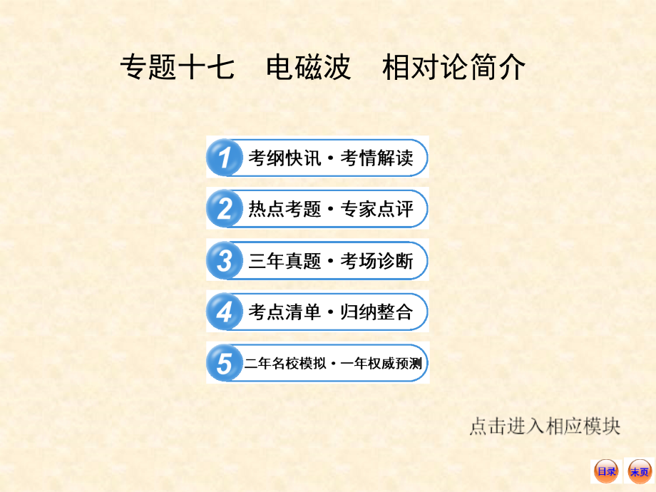 [精]2013高考物理冲刺复习课件专题十七电磁波相对论简介(54张)_第1页