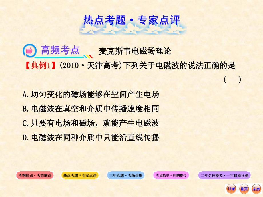 [精]2013高考物理冲刺复习课件专题十七电磁波相对论简介(54张)_第4页