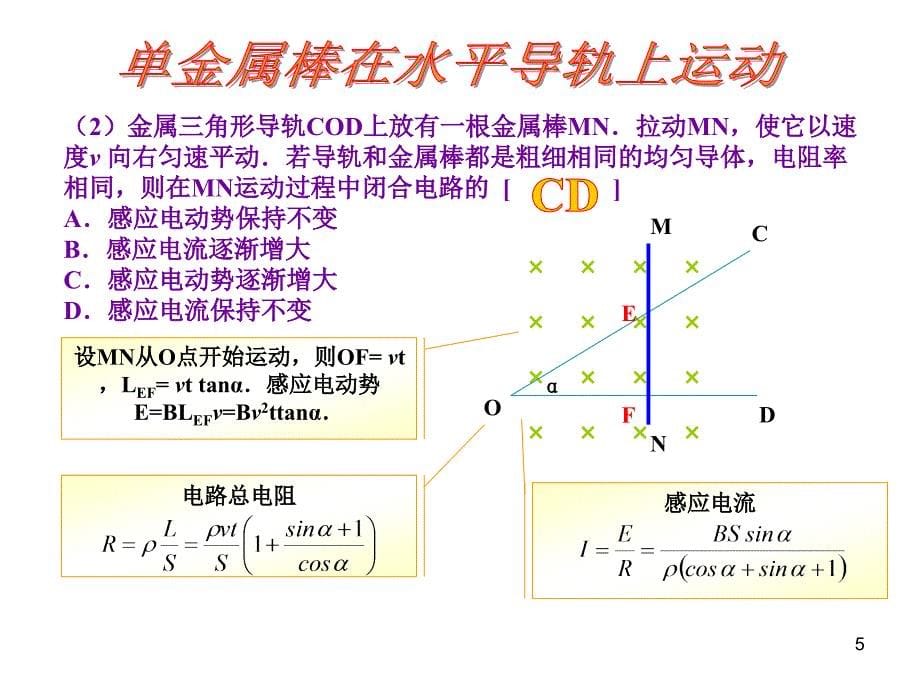 磁场中的金属导轨和矩形线框_第5页