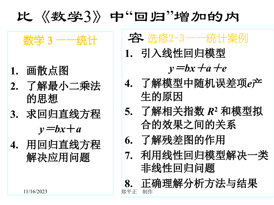 人教版高二数学选修2-3回归分析(-)_第3页