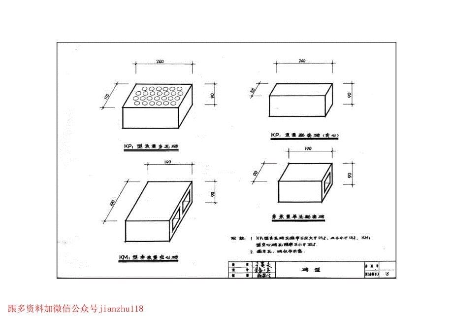 苏J9201 KP1型承重多孔砖及KM1型非承重空心砖砌体_第5页