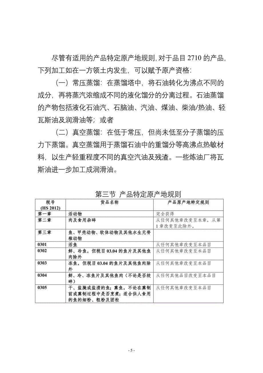 附件：《中华人民共和国政府和澳大利亚政府自由贸易协定》项下产品特定原产地规则_第5页