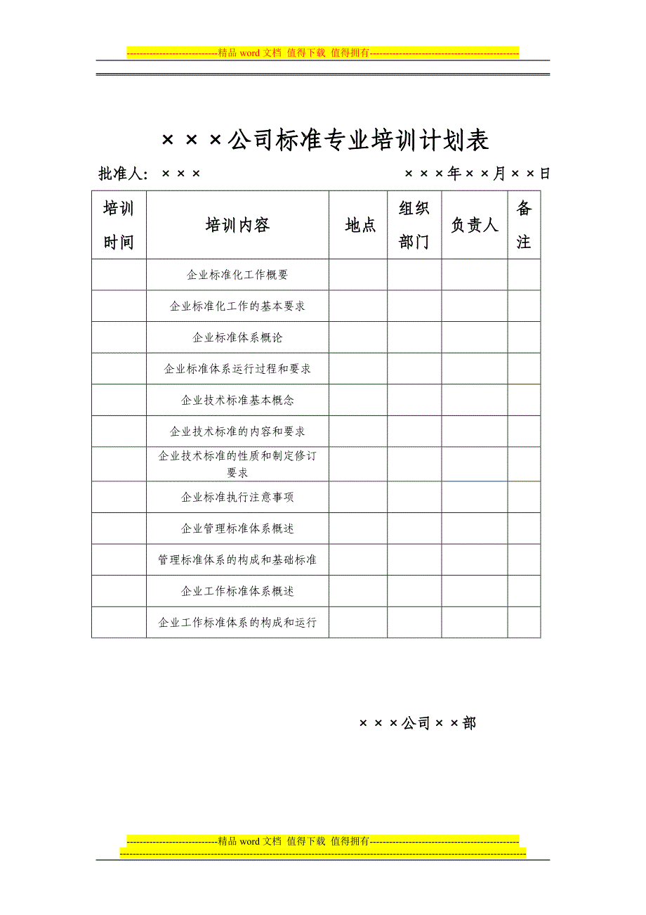 公司标准化专业培训计划_第2页