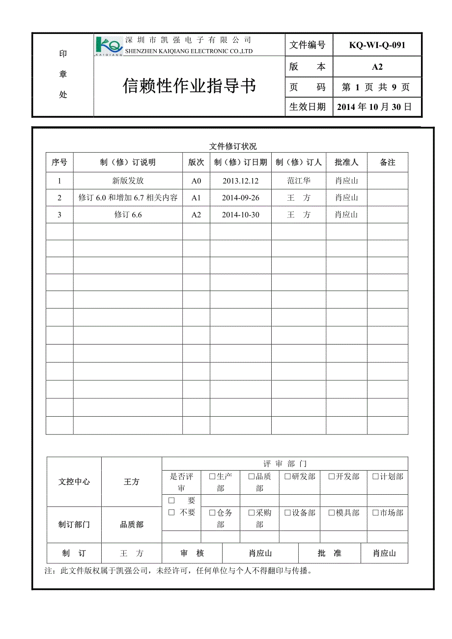 FPC-KQ 信赖性作业指导书2014-10-30_第1页