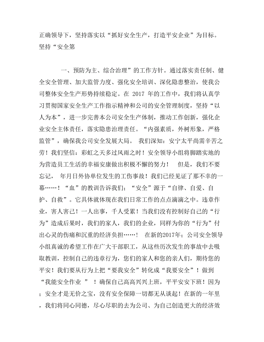 关于安全的新年发言致辞_第2页