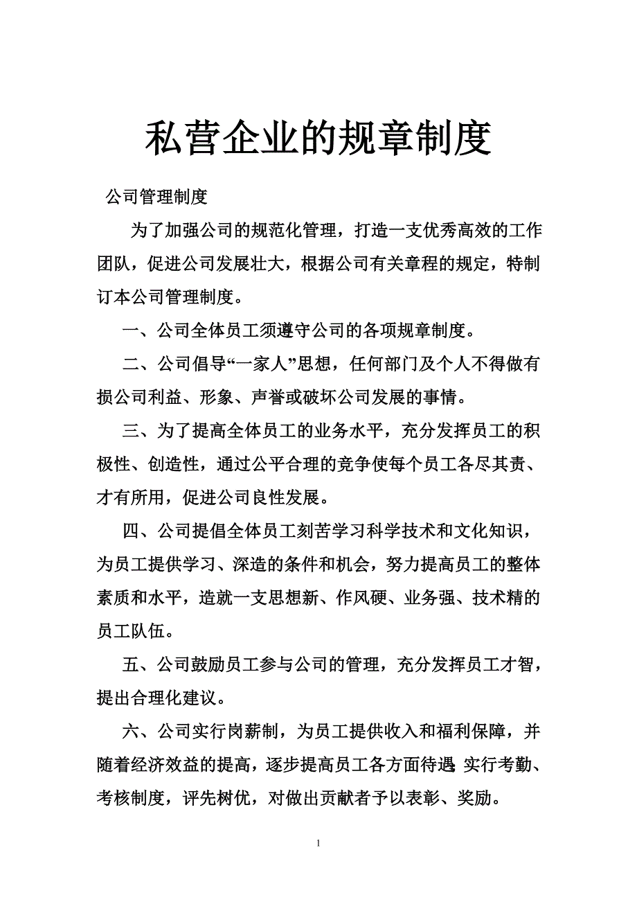 私营企业的规章制度_第1页