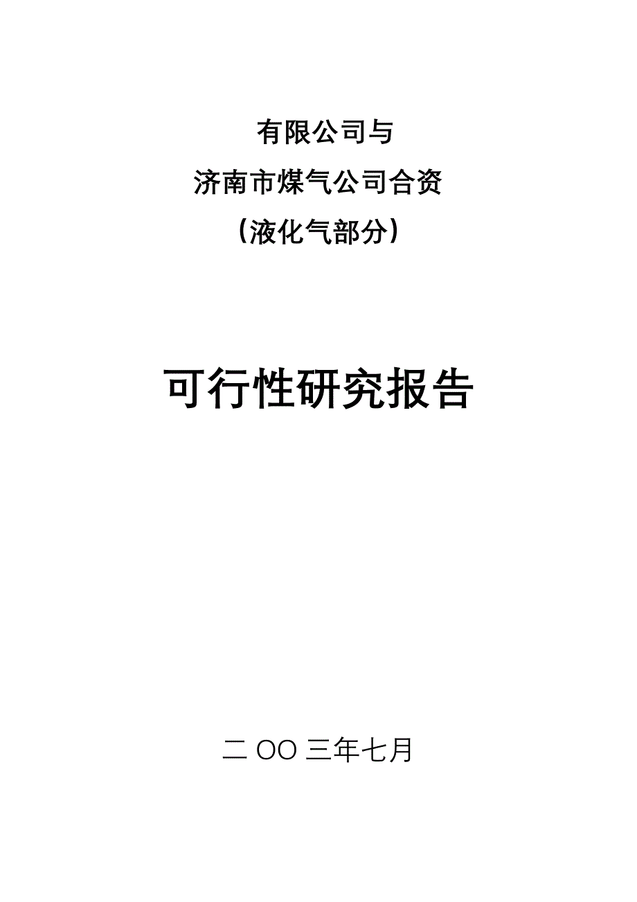 济南燃气有限公司可行性研究报告_第1页