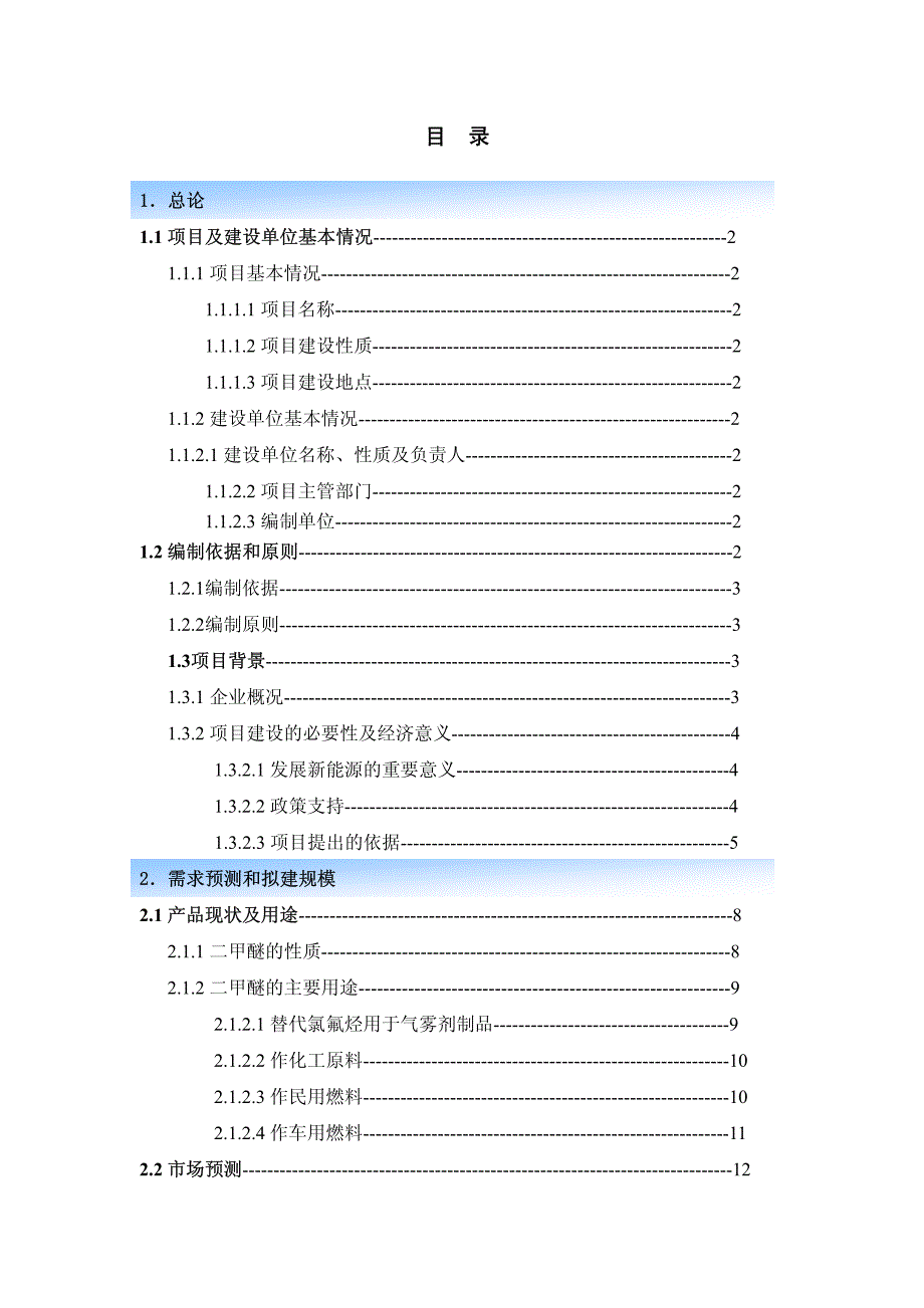 《绿源化工二甲醚生产线设计项目可行性研究报告》_第2页