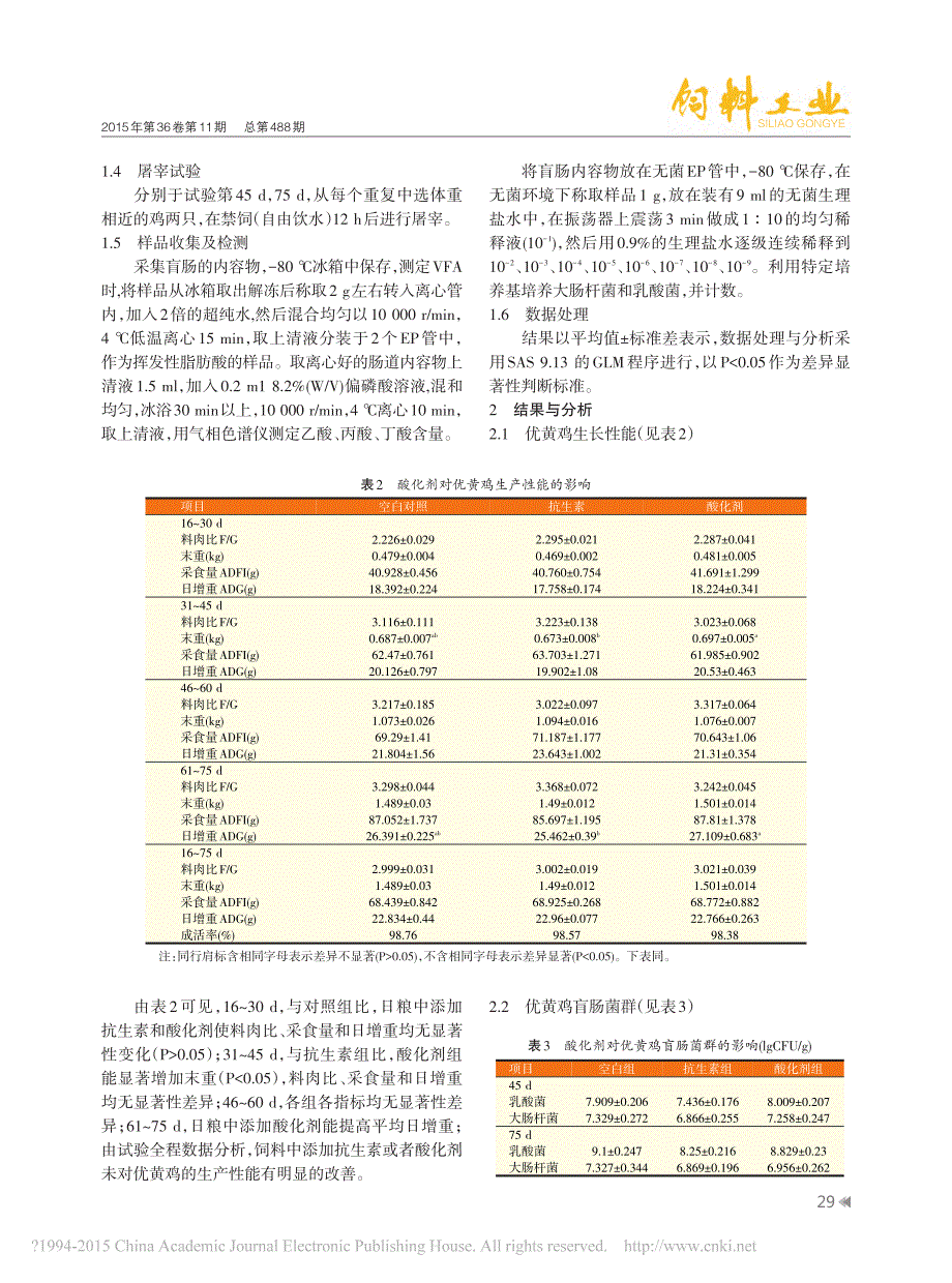 酸化剂对优黄鸡生产性能以及盲肠菌群和挥发性脂肪酸的影响_第3页