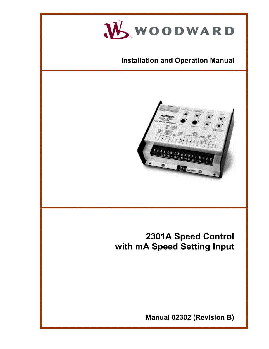 WOODWARD 2301A 调速器速度控制器说明书3_第1页